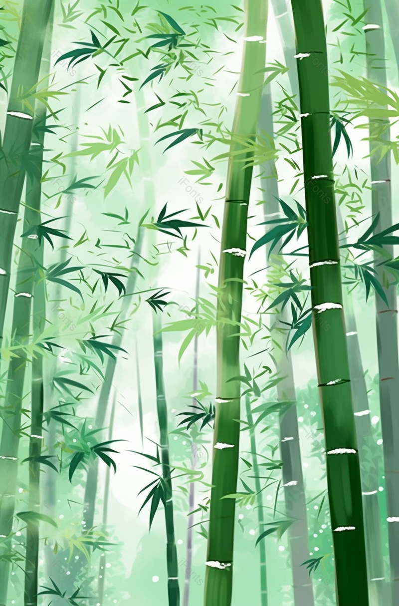 茂盛竹叶竹林风景手绘背景,插画/手绘图,插画/手绘图库,插画/手绘图下载,插画/手绘